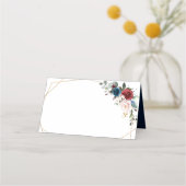 ブルゴーニュ海軍赤面フローラ金ゴールド幾何結婚の プレイスカード (正面)