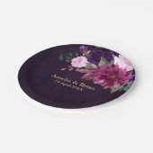 ブルゴーニュ海軍赤面フローラ金ゴールド幾何結婚の ペーパープレート (アングル)