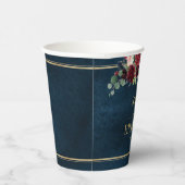 ブルゴーニュ海軍赤面フローラ金ゴールド幾何結婚の 紙コップ (右)