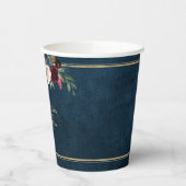 ブルゴーニュ海軍赤面フローラ金ゴールド幾何結婚の 紙コップ (左)