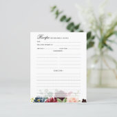 ブルゴーニュ海軍赤面ブライダルシャワーレシピカード (スタンド正面)