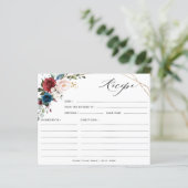 ブルゴーニュ海軍赤面ブライダルシャワーレシピカード (スタンド正面)