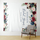 ブルゴーニュ海軍赤面ブライダルシャワー写真の背景 タペストリー (インサイチュ(横))