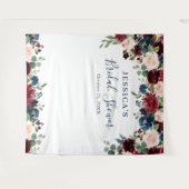 ブルゴーニュ海軍赤面ブライダルシャワー写真の背景 タペストリー (正面(横))