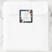 ブルゴーニュ海軍赤面ブライダルシャワー感謝していの好意 スクエアシール (バッグ)