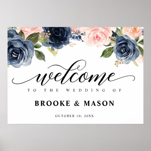 ブルゴーニュ海軍赤面素朴フローラ結婚ズ・ウェルカム ポスター (正面)