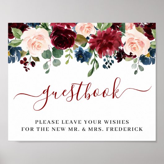 ブルゴーニュ海軍赤面結婚の署名Our Guestbook ポスター (正面)
