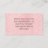 ブルゴーニュ海軍赤面結婚ピンクのエンクロージャカード 名刺 (裏面)