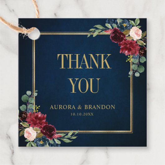 ブルゴーニュ海軍赤面金ゴールド幾何学感謝 フェイバータグ (正面)