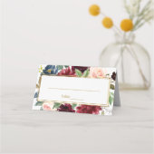 ブルゴーニュ海軍金ゴールドボー結婚ホの折り畳み プレイスカード (正面)