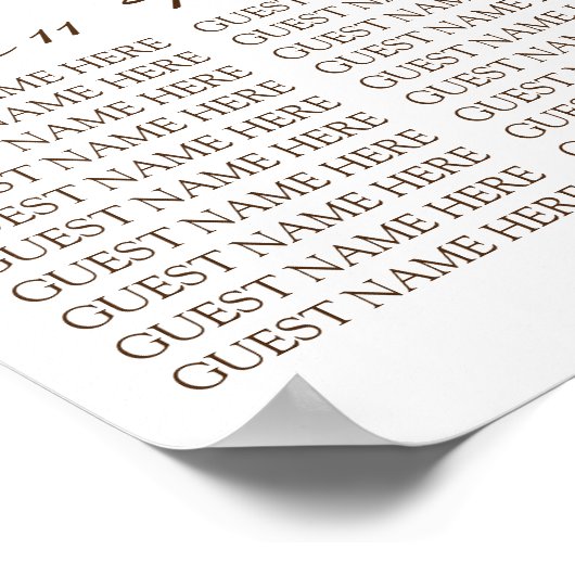 ブルゴーニュ海軍金ゴールド結婚牡丹の座席表 ポスター (角)