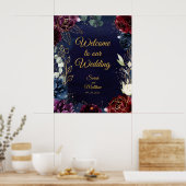 ブルゴーニュ海軍24 x 30結婚へようこそ」 ポスター (キッチン)