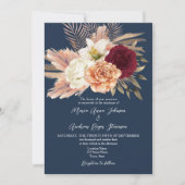 ブルゴーニュ海軍QRコード結婚ズ 招待状 (正面)