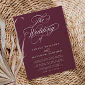 ブルゴーニュ渦巻形のロマン結婚ク書道 招待状