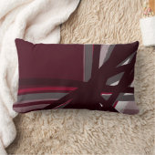 ブルゴーニュ灰色と白芸術的抽象芸術線形 ランバークッション (ブランケット)