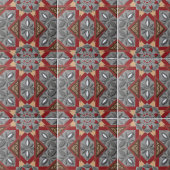 ブルゴーニュ灰色の民族モザイクのアラベスク模様 タイル