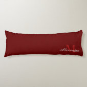 ブルゴーニュ無地のマルーン赤い枕 ボディピロー (正面)