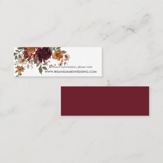 ブルゴーニュ焼きオレンジ結婚フローラのWebサイトカード スキニー名刺 (正面/裏面)