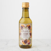 ブルゴーニュ焼けオレンジフローラ女子50誕生日 ワインラベル (正面)