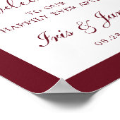 ブルゴーニュ焼けオレンジフローラ結婚アーチへようこそ ポスター (角)