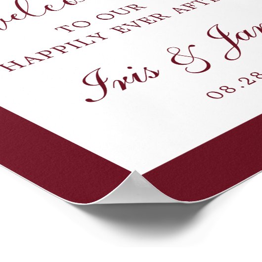 ブルゴーニュ焼けオレンジフローラ結婚アーチへようこそ ポスター (角)