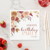 ブルゴーニュ焼けオレンジフローラ誕生会 スタンダードランチョンナプキン (インサイチュ)