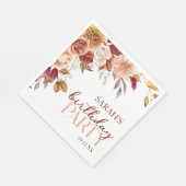 ブルゴーニュ焼けオレンジフローラ誕生会 スタンダードランチョンナプキン (角)