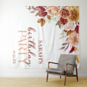 ブルゴーニュ焼けオレンジフローラ誕生会 タペストリー (インサイチュ(横))