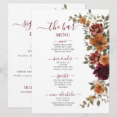 ブルゴーニュ焼けオレンジ結婚フローラズバー メニュー (正面/裏面)