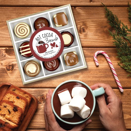 ブルゴーニュ熱いココア爆弾の指示マグカップハート ラウンドシール