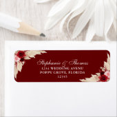 ブルゴーニュ熱帯バラ差出人住所ラベル ラベル (インサイチュ)