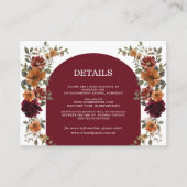 ブルゴーニュ燃えたオレンジラスト結婚フローラ詳細 エンクロージャーカード (正面)