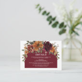 ブルゴーニュ燃えたオレンジラスト結婚フローラ詳細 エンクロージャーカード (スタンド正面)