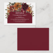 ブルゴーニュ燃えたオレンジラスト結婚フローラ詳細 エンクロージャーカード (正面/裏面)