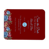 ブルゴーニュ牡丹とブルーバラデートを保存 マグネット (横)