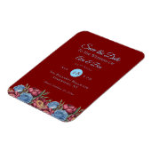 ブルゴーニュ牡丹とブルーバラデートを保存 マグネット (左側)