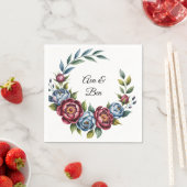 ブルゴーニュ牡丹とブルーバラ結婚ズ スタンダードカクテルナプキン (インサイチュ)