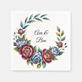 ブルゴーニュ牡丹とブルーバラ結婚ズ スタンダードカクテルナプキン