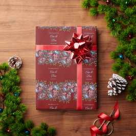 ブルゴーニュ牡丹とブルーバラ結婚ズ ラッピングペーパー