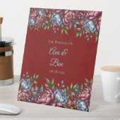 ブルゴーニュ牡丹とブルーバラ結婚ズ 台座サイン (インサイチュ)