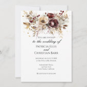 ブルゴーニュ牡丹のエレガントな結婚式の招待状 招待状 (正面)