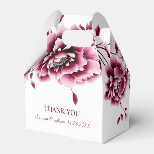 ブルゴーニュ牡丹結婚の花のフローラありがとう フェイバーボックス (裏面サイド)