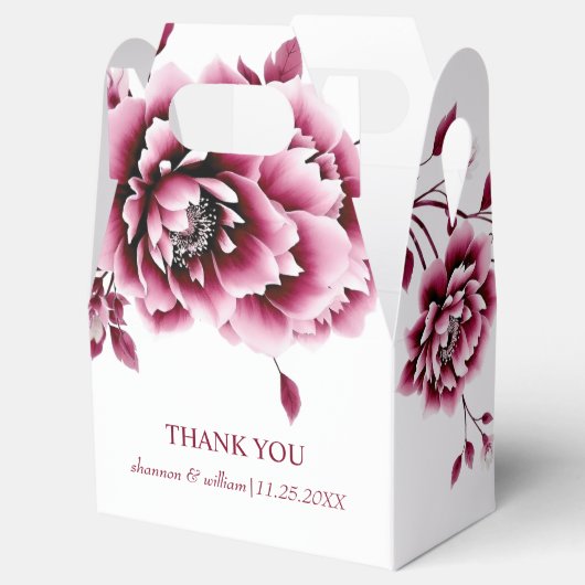 ブルゴーニュ牡丹結婚の花のフローラありがとう フェイバーボックス (オープン)