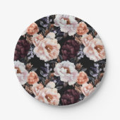 ブルゴーニュ牡丹花柄 ペーパープレート (正面)