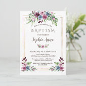 ブルゴーニュ王室のダスティブルーフラワーズガールバプテスマ 招待状 (スタンド正面)