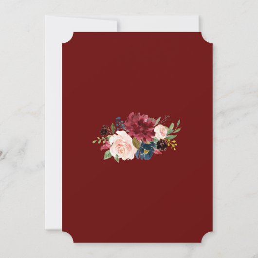 ブルゴーニュ王室の赤面花金ゴールドクロスバプテスマ 招待状 (裏面)