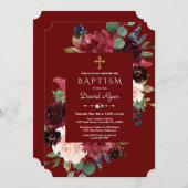 ブルゴーニュ王室の赤面花金ゴールドクロスバプテスマ 招待状 (正面/裏面)