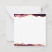 ブルゴーニュ瑪瑙のGeodeスクリプトモノグラム金ゴールドグリッター ノートカード (裏面)