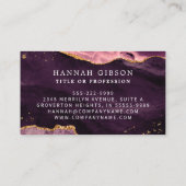 ブルゴーニュ瑪瑙スクリプトモノグラムフェイク金ゴールドグリッター 名刺 (裏面)