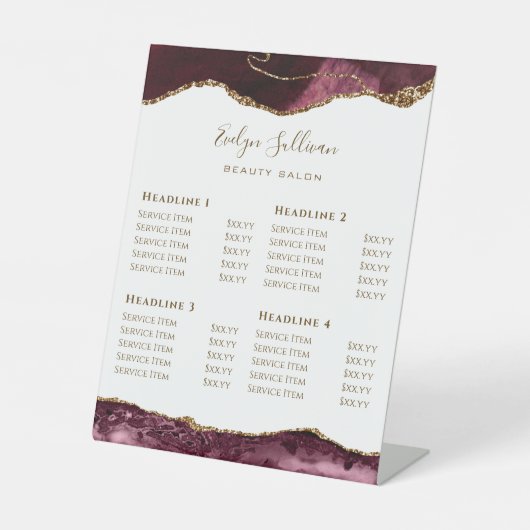 ブルゴーニュ瑪瑙美しいサロン台座標識 台座サイン (正面)